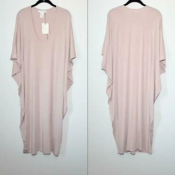 NWT Barefoot Dreams LUXE Milk Jersey Caftan Faded Rose Women's OS Plus H12720 - Picture 10 of 12